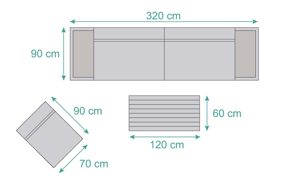 Lounge Outdoor Watson in Grau für Garten mit komfortablen Sitzflächen