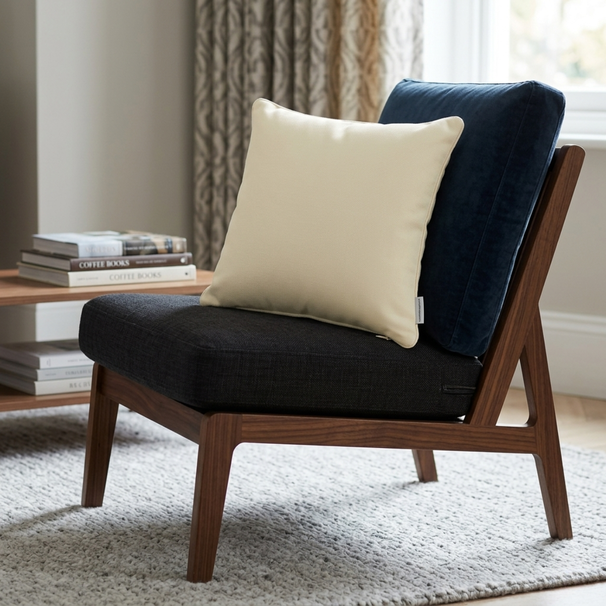 Zierkissen beige für Lounge Sessel, Gartenmöbel und gemütliche Terrasse