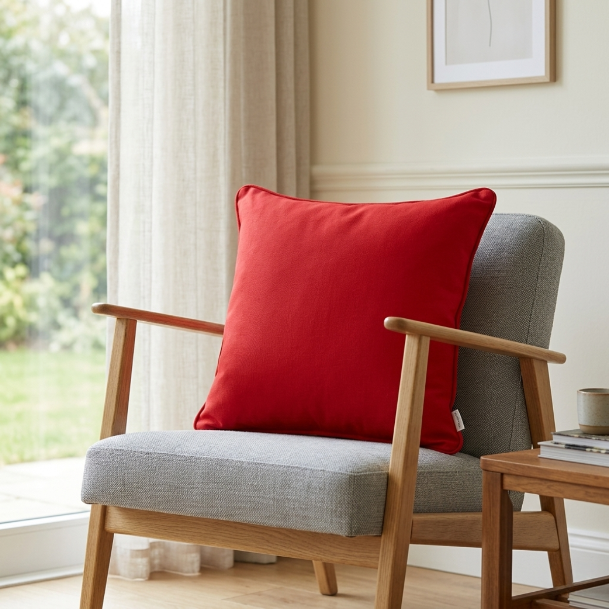 Zierkissen rot für Lounge Sessel, Gartenmöbel und moderne Terrasse
