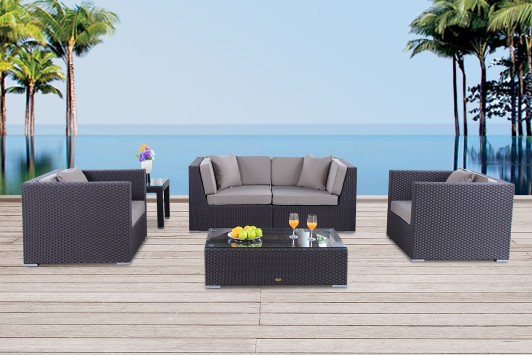 Gartenmöbel Rattan Lounge Navarro braun