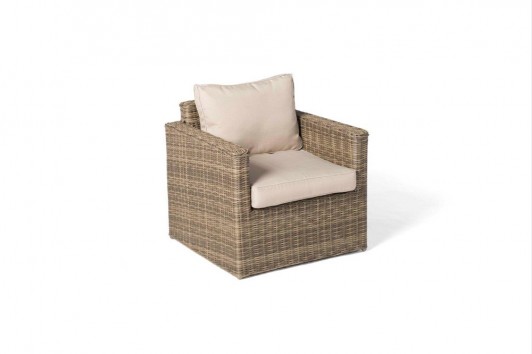 Pia Rattan Lounge Sessel Natural Round