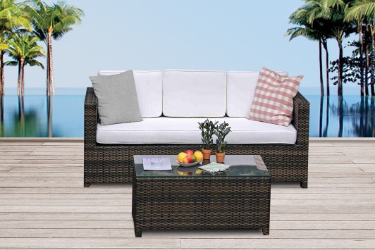 Gartenlounge aus Rattan Sintra braun