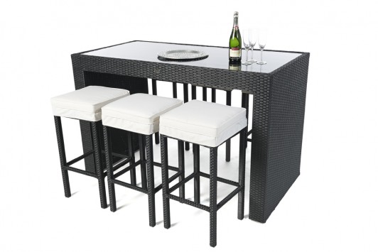 Rattan Bar Marilyn schwarz 