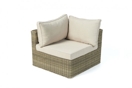 Princeton Rattan Lounge natural, Eckelement mit Polster