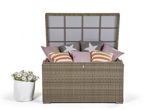 Gartenmöbel Rattan Kissenbox Natural Round