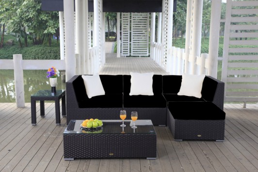 Gartenmöbel Lounge Victoria Überzug schwarz