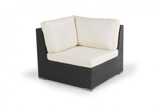 Mirabelle Rattan Lounge Eckelement schwarz