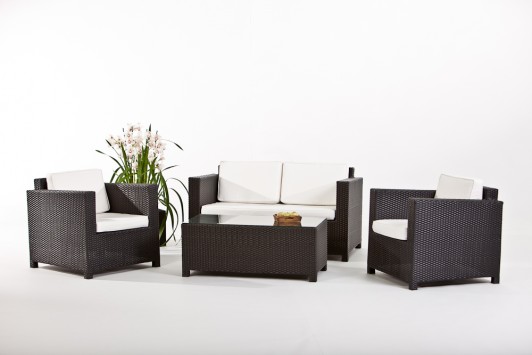 Rattan Lounge Bona schwarz