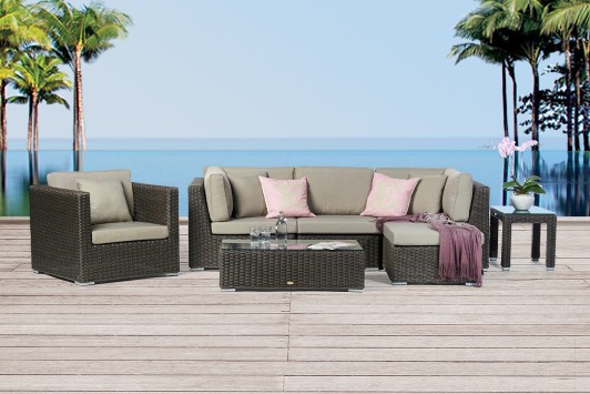 Maui Gartenmöbel Rattan Lounge Special braun