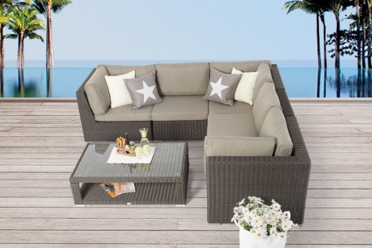 Jolie Gartenmöbel Rattan Lounge braun