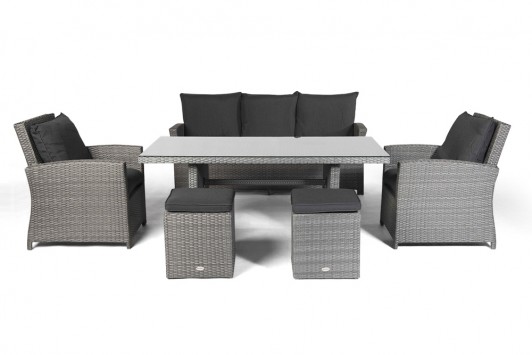 Brisbane Rattan Loungetisch Set mix grau