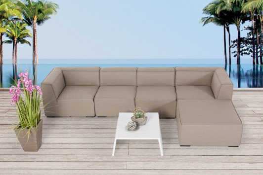 Loungegruppe Outdoor Mia Lounge sandbraun