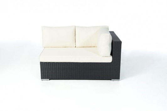 Kingsland Rattan Gartenmöbel Lounge Ecksofa rechts schwarz