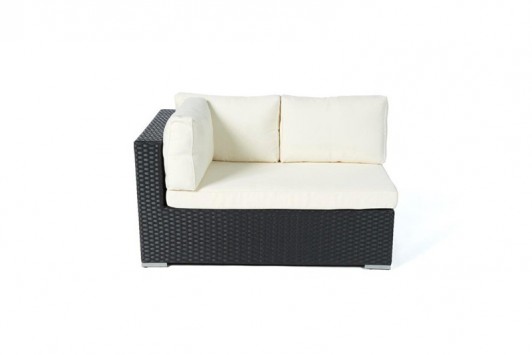 Kingsland Rattan Gartenmöbel Lounge Ecksofa links schwarz