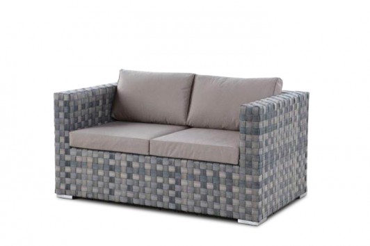 Moskito Rattan Gartenmöbel Lounge Sofa graubraun