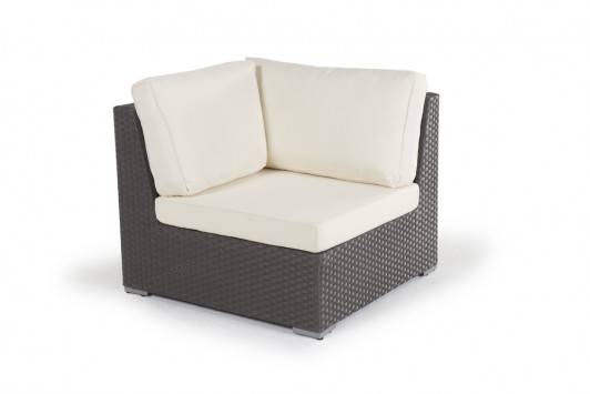 Olympia Rattan Lounge Eckelement dunkel braun