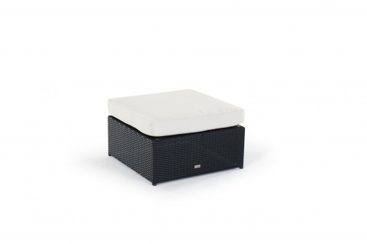 Gartenmöbel - Rattan Lounge Ola - Hocker mit Polster Sandbraun