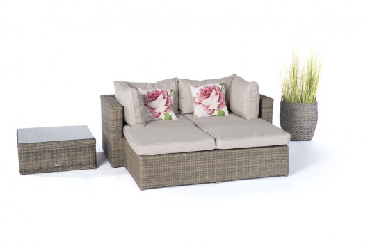 Gartenmöbel Rattan Lounge Ola natural round