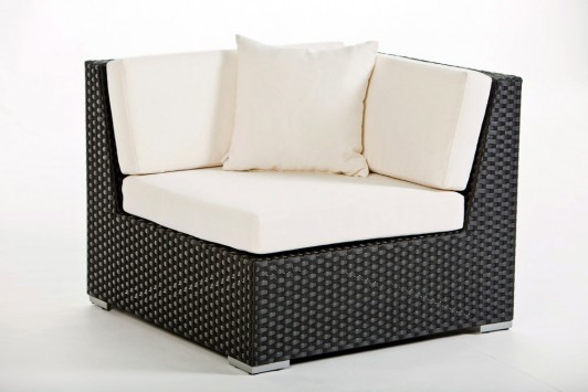 Rattan Lounge Eckelement James schwarz