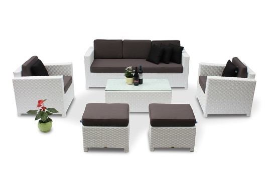 rattan lounge sitzmöbel bona dea deluxe polster grau