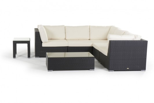 Wioming Rattan Lounge schwarz