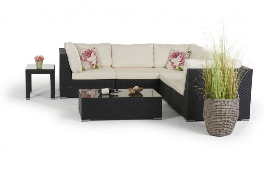 Wioming Rattan Lounge schwarz