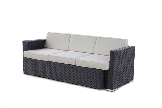 Melbourne Rattan Gartenmöbel Lounge 3er Sofa braun