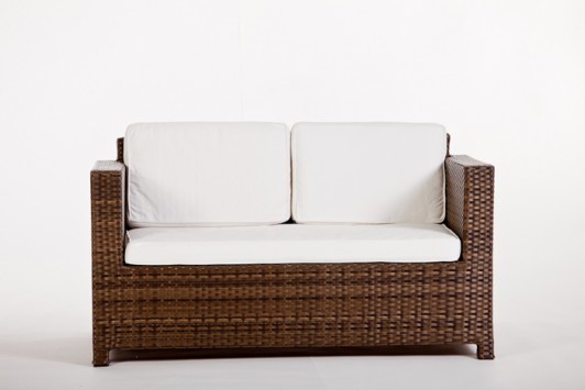 2er Sofa Bona Rattan Lounge braun