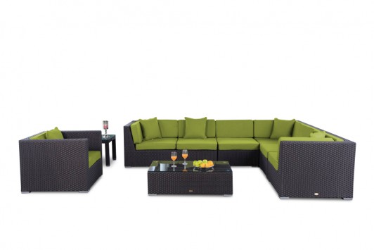 Utopia Rattan Lounge Überzug grün