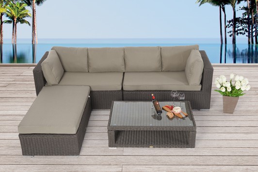 Griffins Lounge Rattan Braun