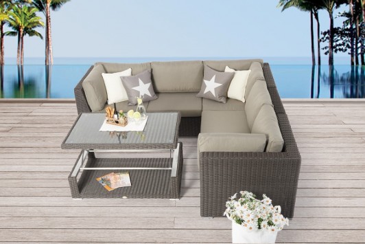 Jolie Gartenmöbel Rattan Lounge braun