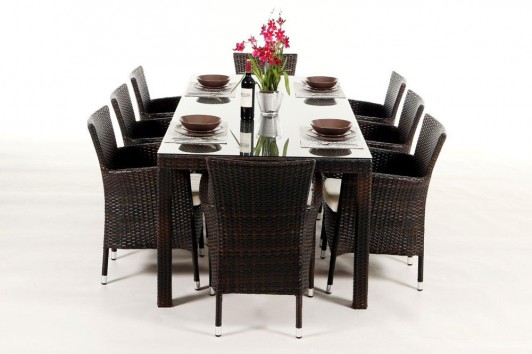 Gartenmöbel Rattan Tisch Manitu 220 mix braun