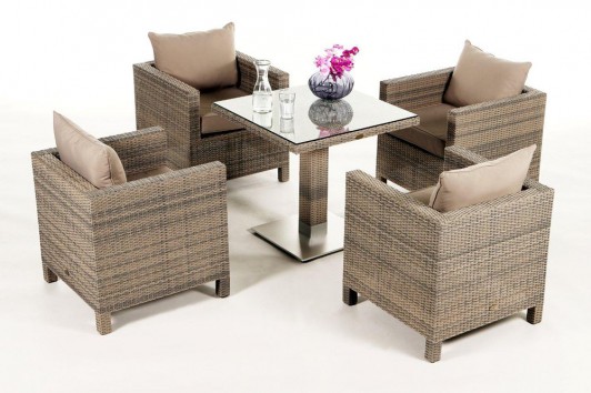 Rattan Gartentsch Set Sola sandstorm