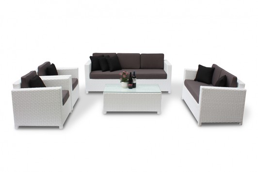 rattanmoebel lounge lilly polster grau