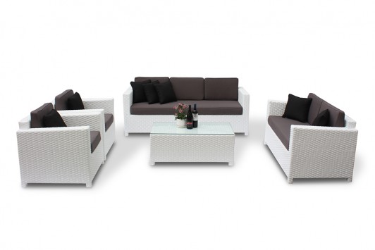 rattanmoebel lounge lilly polster grau