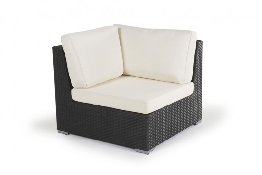 Bella Rattan Lounge Eckelement schwarz