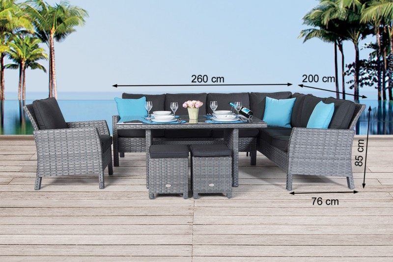 Gartenmöbel - Gartentische - Gartenstühle - Rattan Tisch - Addams