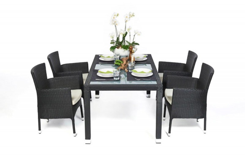 Gartenmobel Set Florabest : Edler Gartentisch mit Milchglaseinlage und stapelbaren Stühlen Gartenmobel Set Florabest : Edler Gartentisch mit Milchglaseinlage und stapelbaren Stühlen