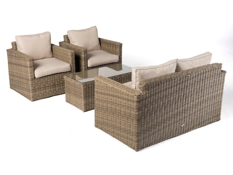 Gartenmöbel - Rattanmöbel - Pia Rattan Lounge Natural Round