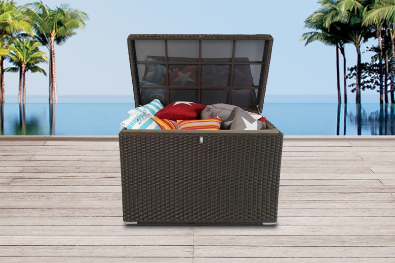Rattan Möbel Garten Pillowbox Kissenbox Kissentruhe Nottingham