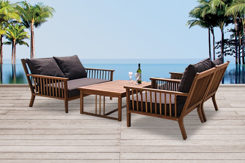 Holz Gartenmöbel Lounge Sessel Stuhl Tisch Bank Belleair