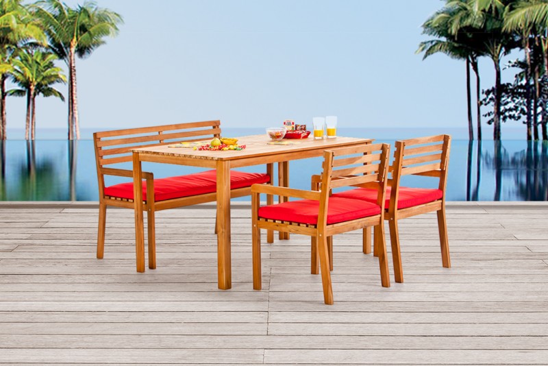 Gartenmöbel Holz Lounge Sessel Stuhl Tisch Bank Santiago