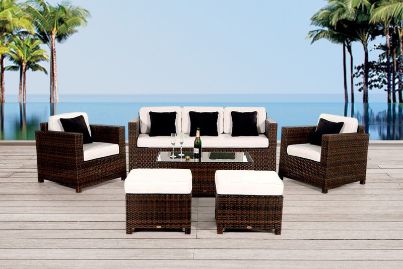 Loungemöbel - Gartenmobiliar - Rattan Lounge - Bona Dea Deluxe 3er - braun