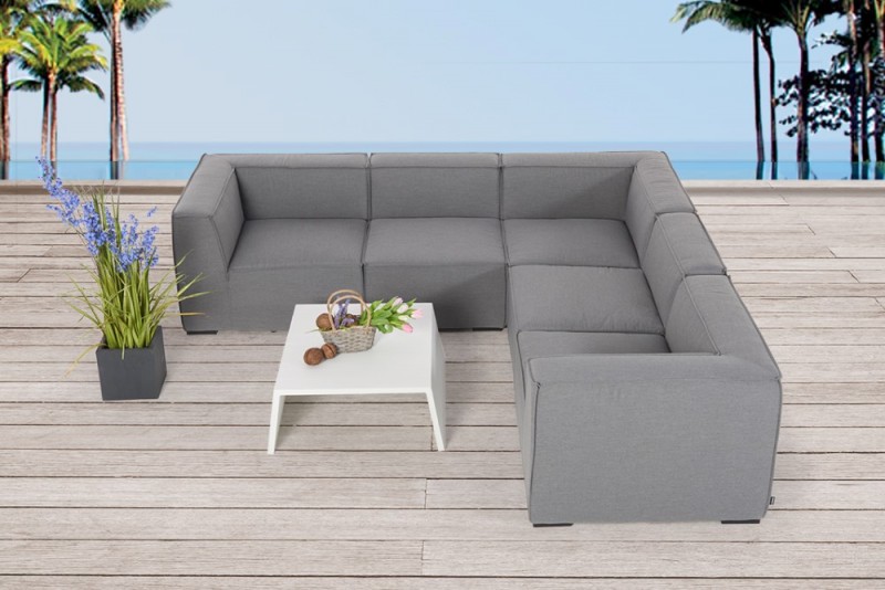 Gartenmöbel Gartenlounge Outdoor Lounge Elvira Möbel Grau