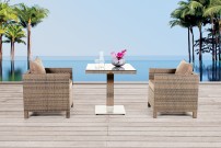 Gartenmöbel Rattan Gartentisch Set Sola sandstorm
