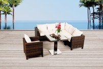 Gartenmöbel Daisy Rattan Lounge mixed braun