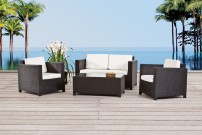 Gartenmöbel Rattan Lounge Bona schwarz