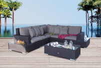 Gartenmöbel Rattan Lounge Sofa City braun