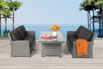 Rattan Loungetisch Gartentisch Set Mississippi