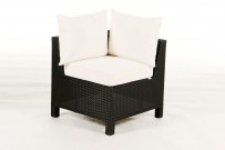 Daisy Rattan Gartenmöbel Lounge Eckelement schwarz